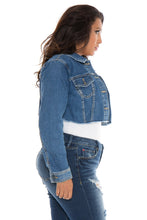 Load image into Gallery viewer, Frayed Hem Crop Jacket - CRISTEN - SLINK JEANS
