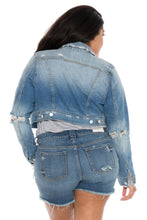 Load image into Gallery viewer, Crop Denim Jacket - KEZIAH - SLINK JEANS
