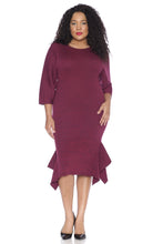Load image into Gallery viewer, Sweater Dress with Ruffle Hem - SLINK JEANS
