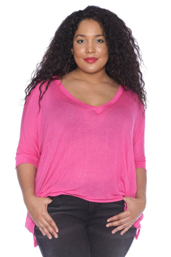 Oversized V-Neck Top - SLINK JEANS