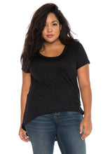 Load image into Gallery viewer, Hi-Lo Short Sleeve Scoop Neck Tee - SLINK JEANS

