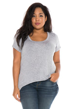 Load image into Gallery viewer, Hi-Lo Short Sleeve Scoop Neck Tee - SLINK JEANS
