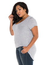 Load image into Gallery viewer, Hi-Lo Short Sleeve Scoop Neck Tee - SLINK JEANS
