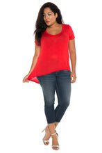 Load image into Gallery viewer, Hi-Lo Short Sleeve Scoop Neck Tee - SLINK JEANS
