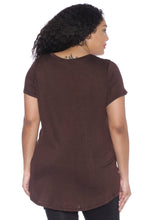 Load image into Gallery viewer, Hi-Lo Short Sleeve Scoop Neck Tee - SLINK JEANS
