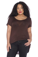 Load image into Gallery viewer, Hi-Lo Short Sleeve Scoop Neck Tee - SLINK JEANS
