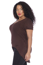 Load image into Gallery viewer, Hi-Lo Short Sleeve Scoop Neck Tee - SLINK JEANS
