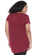 Load image into Gallery viewer, Hi-Lo Short Sleeve Scoop Neck Tee - SLINK JEANS
