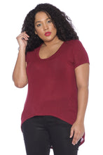 Load image into Gallery viewer, Hi-Lo Short Sleeve Scoop Neck Tee - SLINK JEANS
