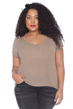 Load image into Gallery viewer, Hi-Lo Short Sleeve Scoop Neck Tee - SLINK JEANS
