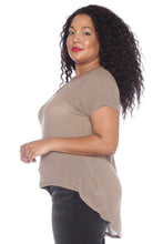 Load image into Gallery viewer, Hi-Lo Short Sleeve Scoop Neck Tee - SLINK JEANS
