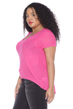 Load image into Gallery viewer, Hi-Lo Short Sleeve Scoop Neck Tee - SLINK JEANS
