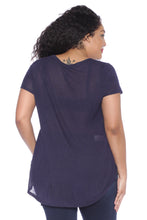 Load image into Gallery viewer, Hi-Lo Short Sleeve Scoop Neck Tee - SLINK JEANS
