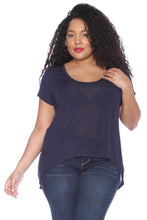 Load image into Gallery viewer, Hi-Lo Short Sleeve Scoop Neck Tee - SLINK JEANS
