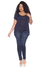 Load image into Gallery viewer, Hi-Lo Short Sleeve Scoop Neck Tee - SLINK JEANS
