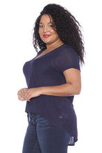 Load image into Gallery viewer, Hi-Lo Short Sleeve Scoop Neck Tee - SLINK JEANS
