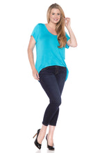 Load image into Gallery viewer, Hi-Lo Short Sleeve Scoop Neck Tee - SLINK JEANS
